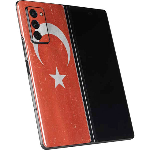 Turkish Flag Distressed Galaxy Z Fold2 5G Skin